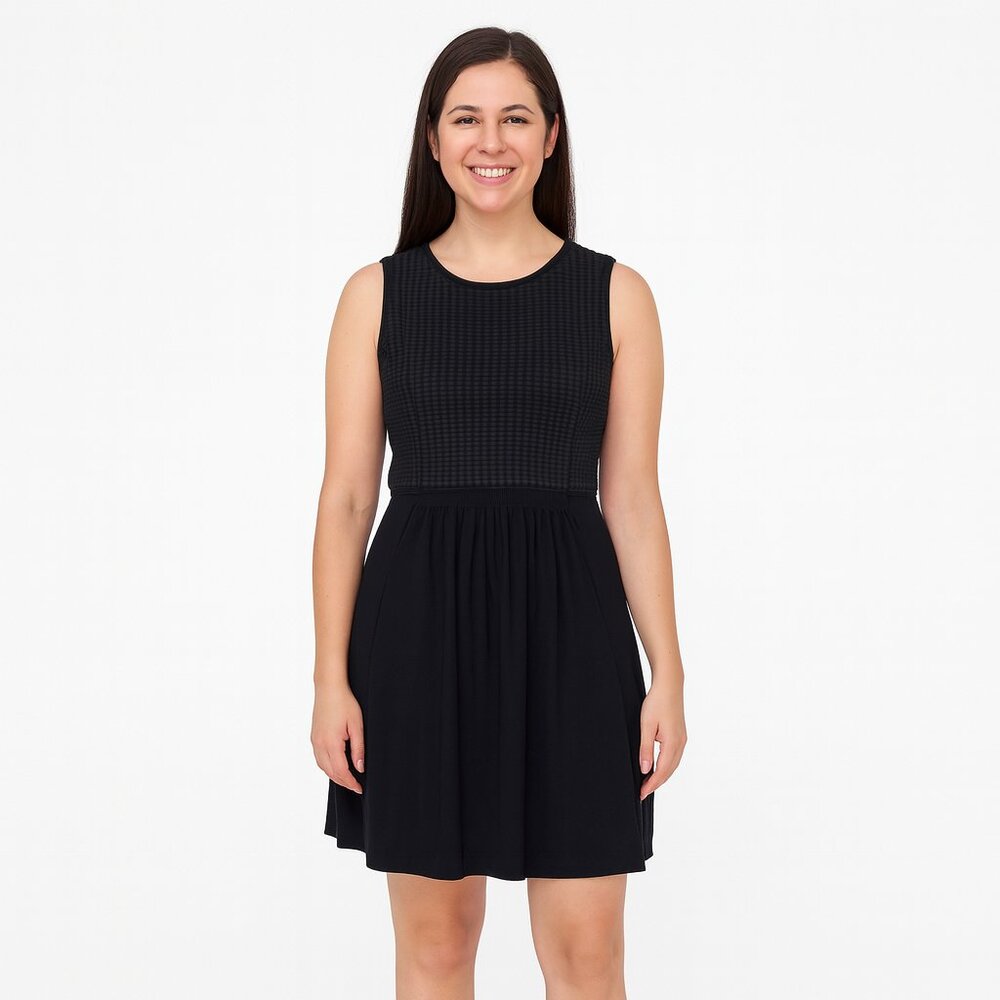 Gabby Skye Black Jersey Knit Dress Size 10 Sleeveless Minimalist Work Travel
